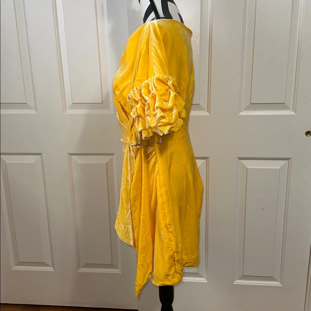 Fame & Partners X Free People Caroline Dress In Velvet Marigold